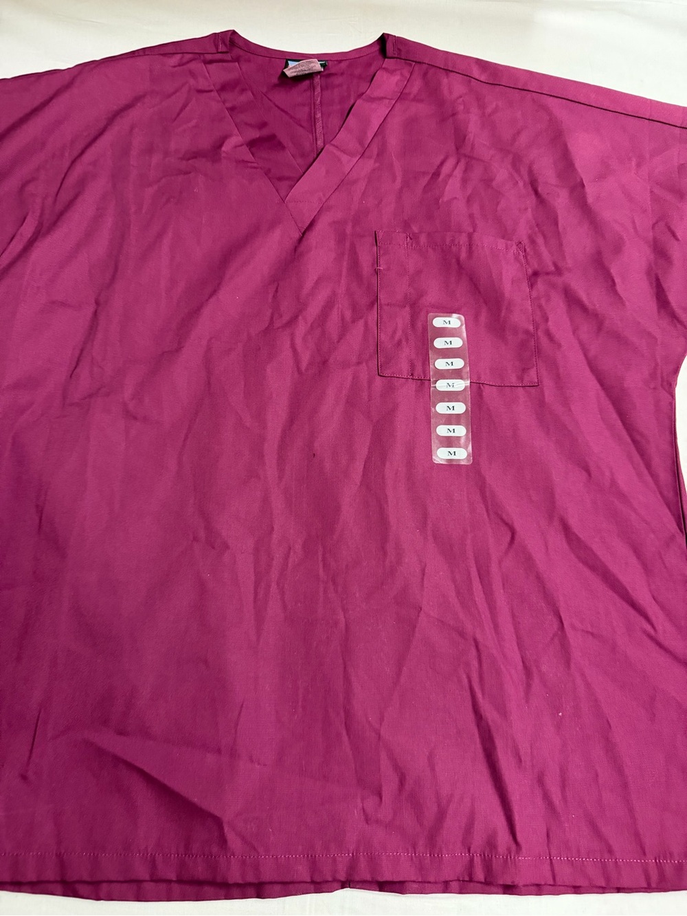Men's V-Neck Medical Scrub Top in Berry